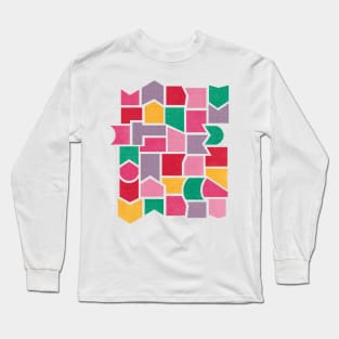 Color Pieces Pattern Long Sleeve T-Shirt